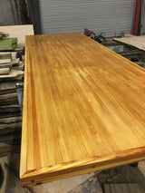 Reclaimed bowling lane dining table