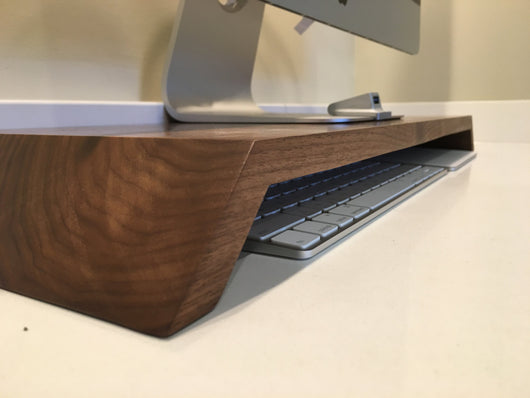 Wood modern computer desk stand – Southern Restoration