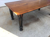 Country dining table with turned legs
