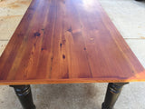 Country dining table with turned legs