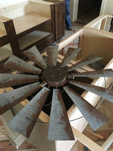 Rustic windmill chandelier