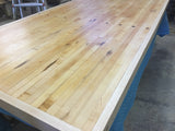 Reclaimed bowling lane dining table