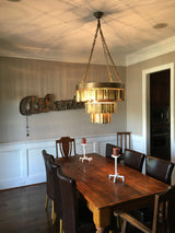 Antique brass tag chandelier