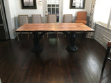 Industrial tractor base dining table Free Shipping to lower 48 states
