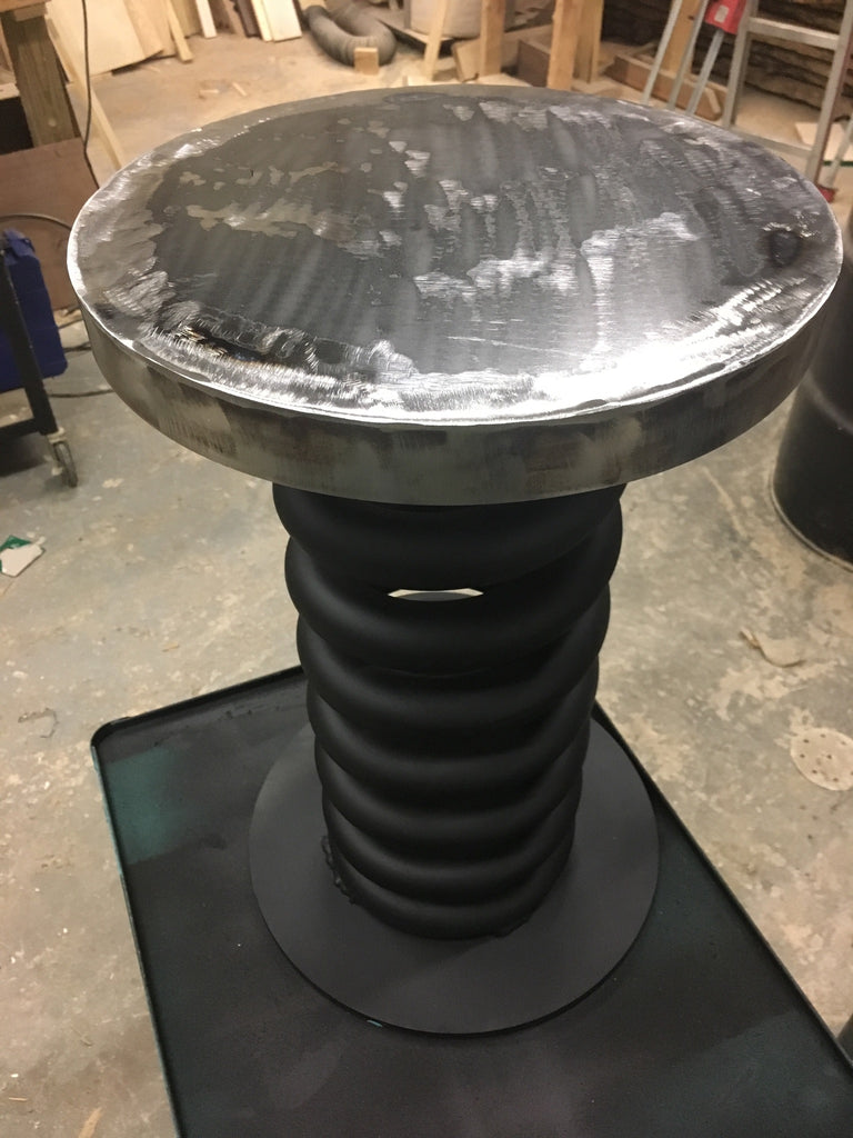 Coil spring bar stool / counter height stool from military truck coil ...
