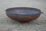 Steel fire pit in 48" diameter with vintage tractor hub base Free shipping to lower 48 states