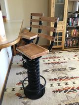 Coil spring bar stool / counter height stool from military truck coil spring free shipping to lower 48